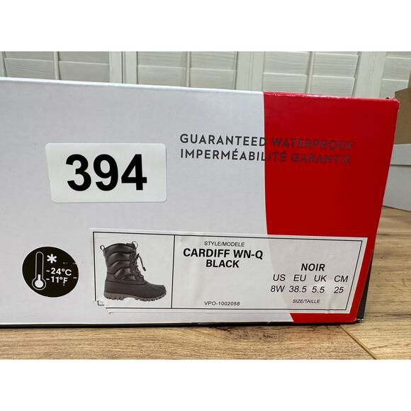 Storm By Cougar Cardiff Winter Black Boots Size 8 NIB Textile Upper Waterproof - Picture 13 of 15